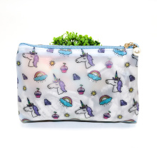 DEQI Waterproof Cute Cosmetic Bag Jelly Cosmetic Bags Cases Unicorn Travel Makeup Bag Pouch for Women Makeup Organizer